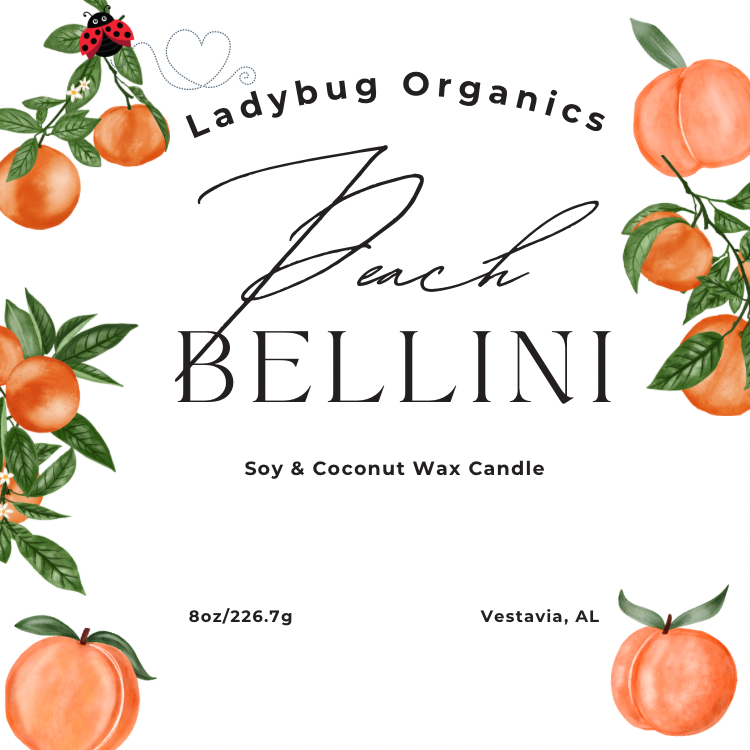 Peach Bellini soy and coconut candle